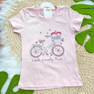 Conj. Blusa Little Lovely Ride e Short - Rosa Claro